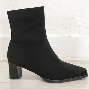 Stuart Weitzman Black Block Heel Booties